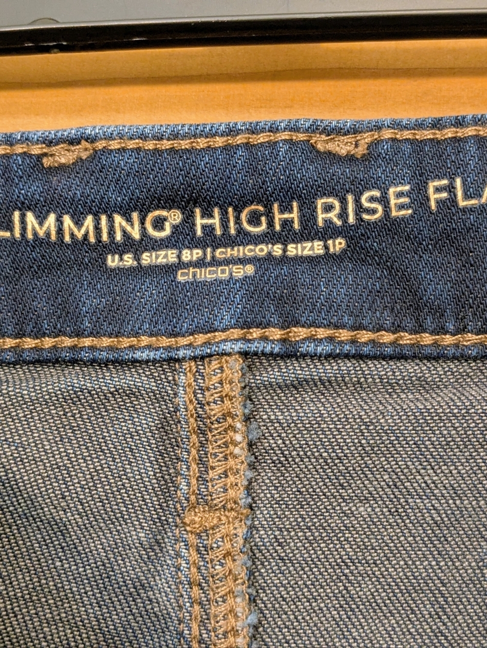 Chicos So Slimming High Rise Flare Jeans Blue Women's 1P, US 8P Boho Retro Chic - Picture 6 of 13